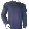 Bamboe sweater Henley donkerblauw
