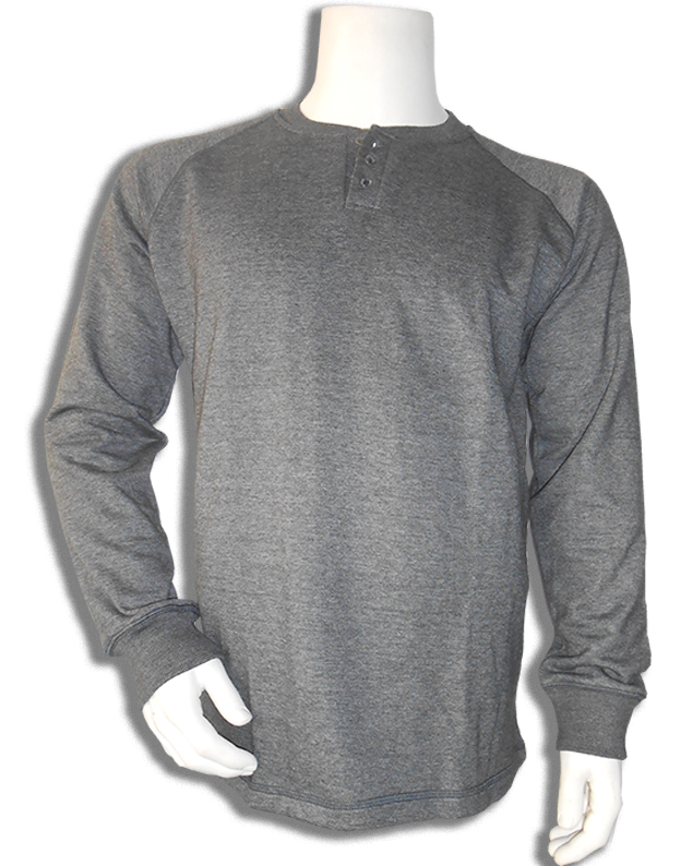 Bamboe sweater Henley, grijs